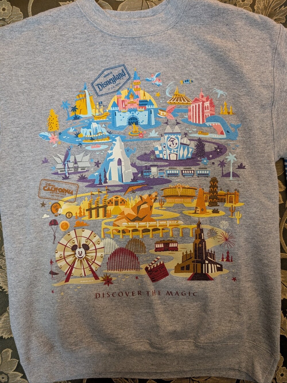 Disney Parks Women's Grey Sweatshirt with Colorful Park Graphic Size S - Picture 3 of 11